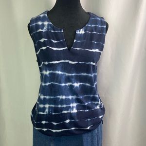 Jones New York Sport V-Neck Tie Dye Sleeveless Top